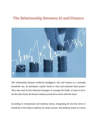 Jed Anthony Ariens | The Relationship Between AI and Finance