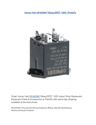 Vulcan Hart 00-843947 Relay,DPDT 120V  PartsFe