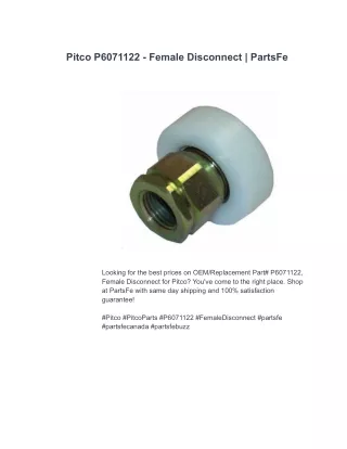 Pitco P6071122 - Female Disconnect | PartsFe