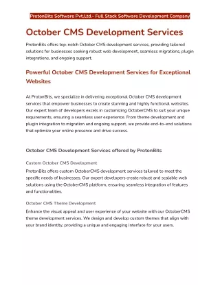 October CMS Developers | October CMS Development Company | OctoberCMS Themes