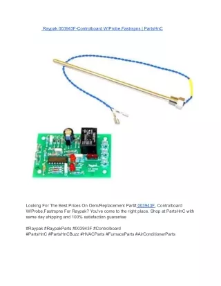 Raypak 003943F-Controlboard W_Probe,Fastrspns _ PartsHnC