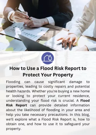 How to Use a Flood Risk Report to Protect Your Property