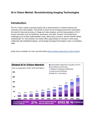 AI in Vision Market: Redefining Visual Data Processing