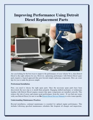 Improving Performance Using Detroit Diesel Replacement Parts
