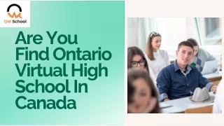 Are You Find Ontario Virtual High School In Canada