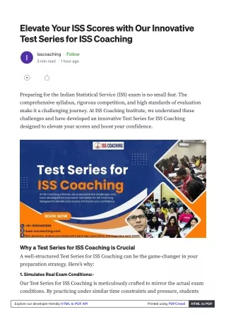 Reach your ISS goals with the help of our expert-designed test series.