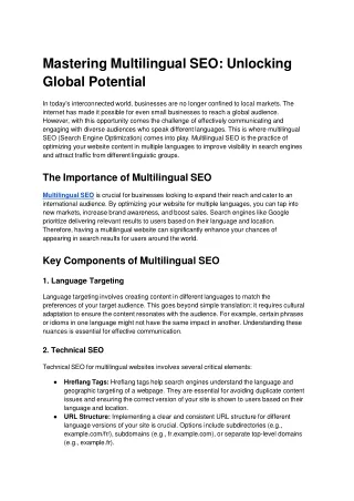 Mastering Multilingual SEO_ Unlocking Global Potential