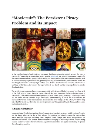 “Movierulz”_ The Persistent Piracy Problem and its Impact