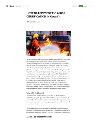 HOW TO APPLY FOR ISO 45001 CERTIFICATION IN Kuwait?