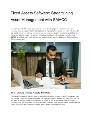 Fixed Assets Software_ Streamlining Asset Management with SMACC