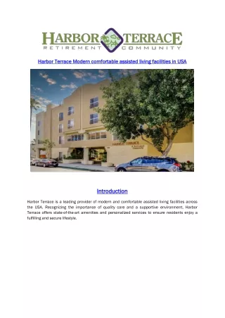 Harbor Terrace Modern comfortable assisted living facilities in USA