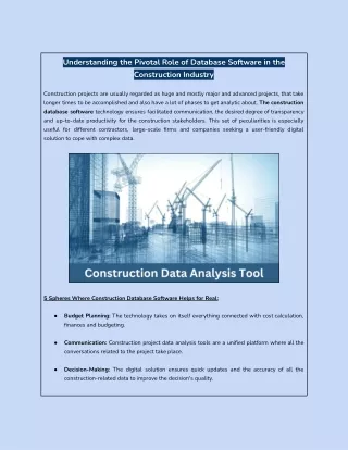 Understanding the Pivotal Role of Database Software in the Construction Industry