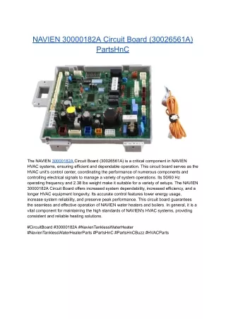 NAVIEN 30000182A Circuit Board (30026561A) PartsHnC