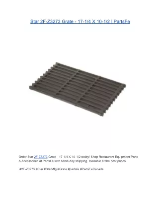 Star 2F-Z3273 Grate - 17-1/4 X 10-1/2 | PartsFe