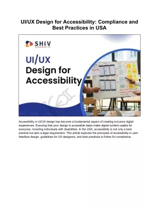 USA’s Guide to Accessible UI/UX Design and Compliance