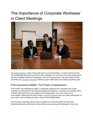 The Importance of Corporate Apparel in Client Meetings