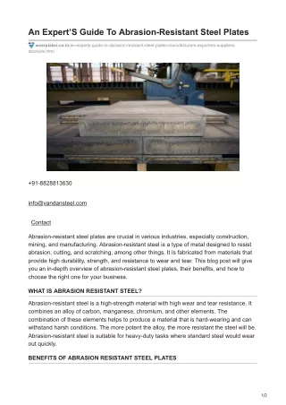 An ExpertS Guide To Abrasion-Resistant Steel Plates