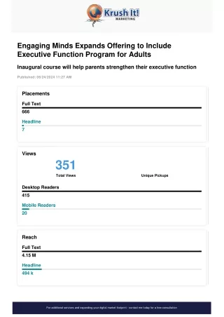 Engaging Minds Expands Offering to Include Executive Function Program for Adults