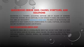 QuickBooks Error 2002: Causes and Solutions
