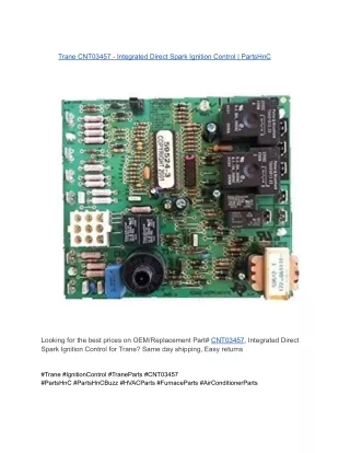 Trane CNT03457 - Integrated Direct Spark Ignition Control _ PartsHnC