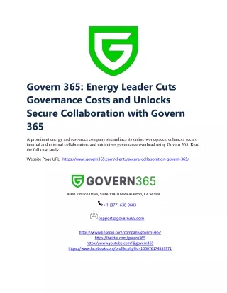 Energy Leader Cuts Governance Costs and Unlocks Secure Collaboration with Govern 365