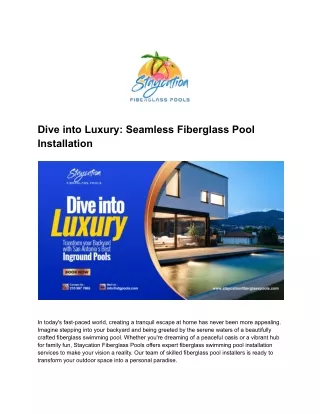 Staycation Fiberglass Pools: Expert Pool Installation in San Antonio | Inground