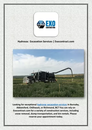 Hydrovac  Excavation Services