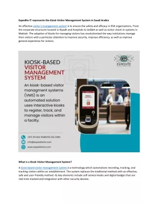 Kiosk Visitor Management System in Saudi Arabia