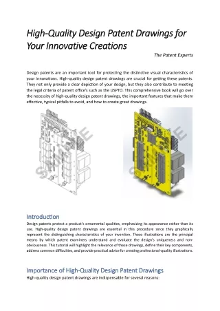 High-Quality Design Patent Drawings for Your Innovative Creations