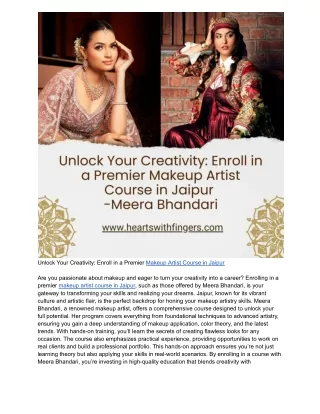 Basic to Advanced Makeup Artist Course in Jaipur, Rajasthan, India