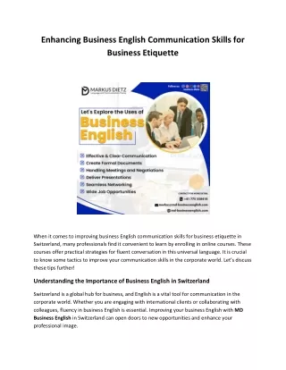 Enhancing Business English Communication Skills for Business Etiquette