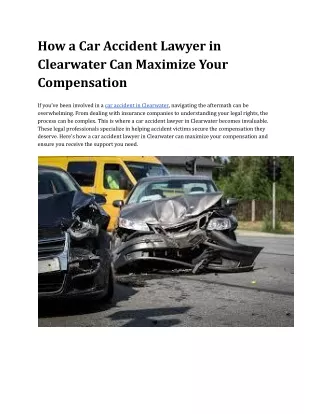 Car accident lawyer clearwater