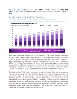 APAC Region Leads Power Transformer Market Growth with China and India at the Fo