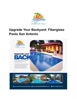 Upgrade Your Backyard with Fiberglass Pools in San Antonio