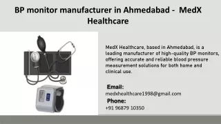 BP monitor manufacturer in Ahmedabad -   MedX Healthcare