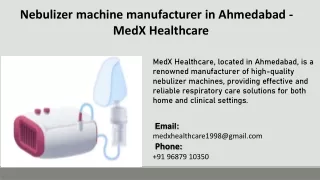 nebulizer machine manufacturer in Ahmedabad -   MedX Healthcare