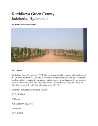 Karthikeya Green County jadcherla