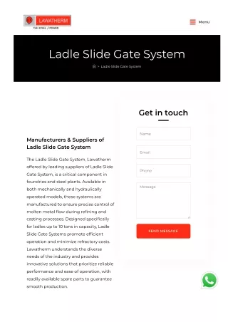 Ladle Slide Gate System Manufacturers and Suppliers in India - Lawatherm