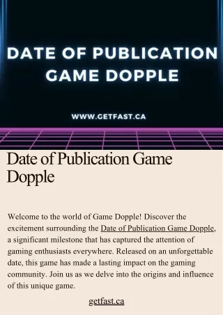 Date of Publication Game Dopple