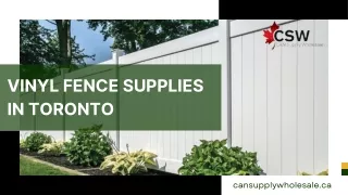 Vinyl Fence Supplies in Toronto