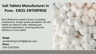 Salt Tablets Manufacturer in Pune - EXCEL ENTERPRISE