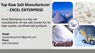 Top Raw Salt Manufacturer - EXCEL ENTERPRISE