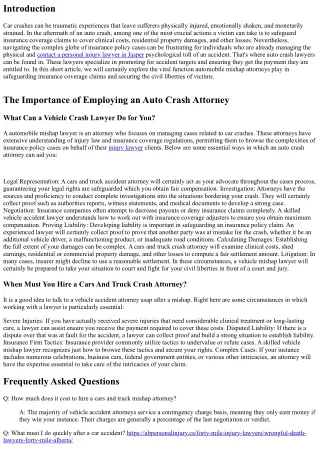 The Role of Vehicle Crash Attorneys in Getting Insurance Coverage Claims