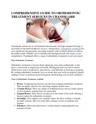 Orthodontic Treatment Services in Chandigarh At Dentafix