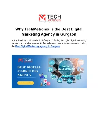 TechMetronix- Best Digital Marketing Agency in Gurgaon