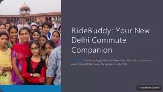 "RideBuddy: Revolutionizing Urban Commuting and Connection in Delhi NCR"