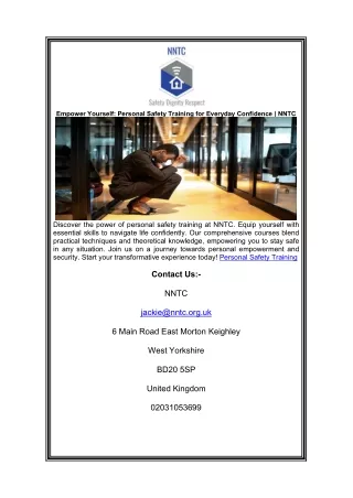 Empower Yourself: Personal Safety Training for Everyday Confidence | NNTC