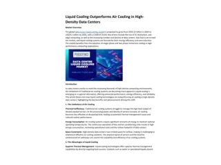 Liquid Cooling Outperforms Air Cooling in High-Density Data Centers