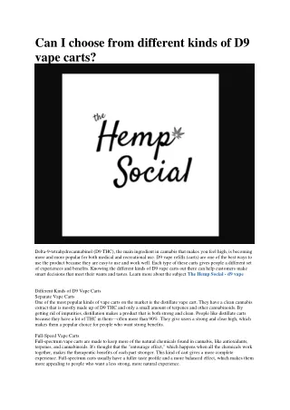 The Hemp Social - d9 vape pen