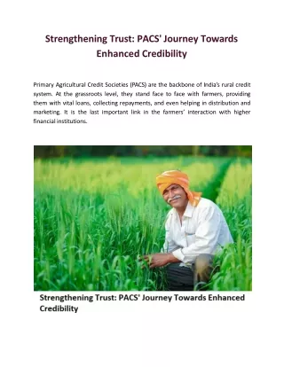 Strengthening Trust: PACS' Journey Towards Enhanced Credibility